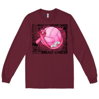 Burgundy breast cancer volleyball Long Sleeve Tee - JahusDesignShop