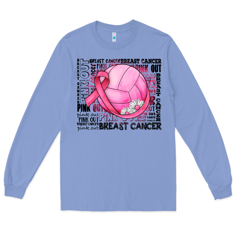 Breast Cancer Volleyball Long Sleeve Tee by JahusDesignShop | Teevron