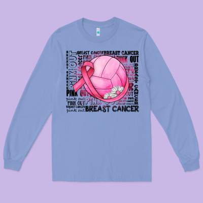 Breast Cancer Volleyball Long Sleeve Tee Designed By Jahusdesignshop