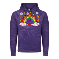 Cloud Purple pride rainbow with daisy and butterfly Vintage Hoodie - texasbilliewilder