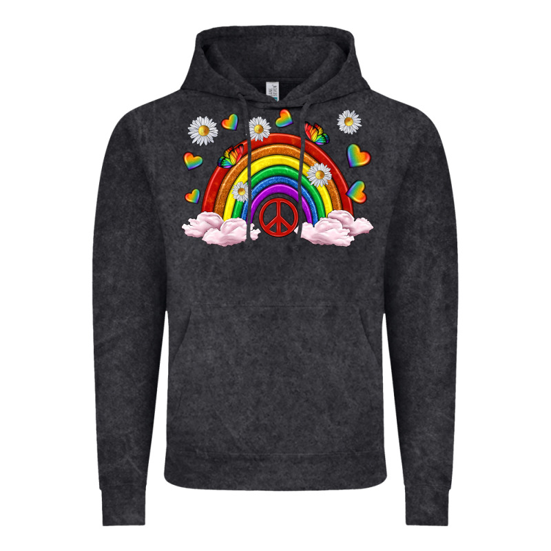 Pride Rainbow With Daisy And Butterfly Vintage Hoodie by texasbilliewilder | Teevron