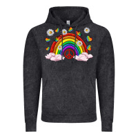Vintage Black pride rainbow with daisy and butterfly Vintage Hoodie - texasbilliewilder