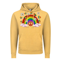 Vintage Mustard pride rainbow with daisy and butterfly Vintage Hoodie - texasbilliewilder