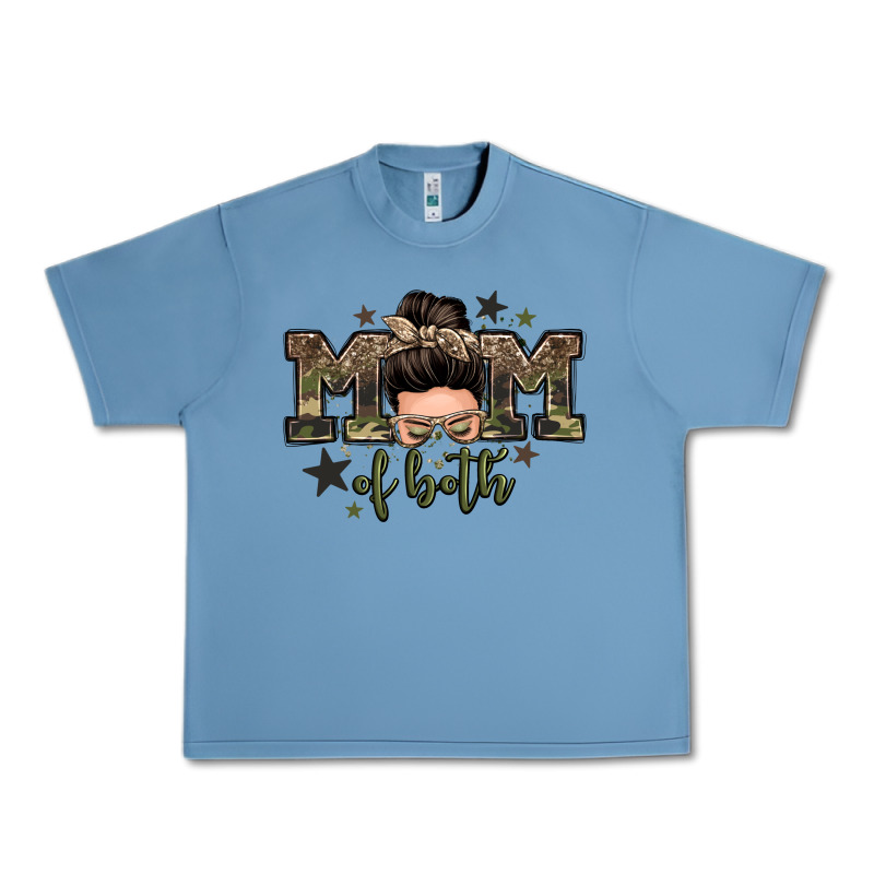 Mom Of Both Boys Messy Bun Urban Heavy Tee by Zillion Design Studio | Teevron