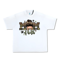 White mom of both boys messy bun Urban Heavy Tee - Zillion Design Studio