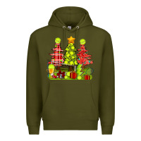 Army Green Christmas With Tennis Trees Premium Hoodie - BundleAndBundleShop