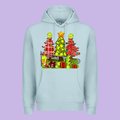 Christmas With Tennis Trees Premium Hoodie Designed By Bundleandbundleshop
