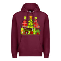 Burgundy Christmas With Tennis Trees Premium Hoodie - BundleAndBundleShop