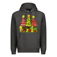 Charcoal Heather Christmas With Tennis Trees Premium Hoodie - BundleAndBundleShop