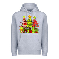 Heather Grey Christmas With Tennis Trees Premium Hoodie - BundleAndBundleShop
