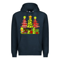 Navy Christmas With Tennis Trees Premium Hoodie - BundleAndBundleShop