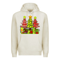 Oatmeal Heather Christmas With Tennis Trees Premium Hoodie - BundleAndBundleShop