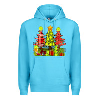 Ocean Blue Christmas With Tennis Trees Premium Hoodie - BundleAndBundleShop