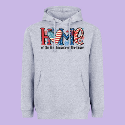 Home Of The Free Because Of The Brave Heavyweight Hoodie Designed By Maliassmallbusiness