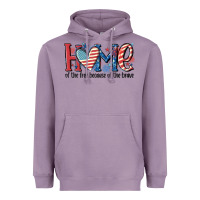 Lavender home of the free because of the brave Heavyweight Hoodie - MaliasSmallBusiness