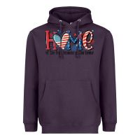 Plum home of the free because of the brave Heavyweight Hoodie - MaliasSmallBusiness