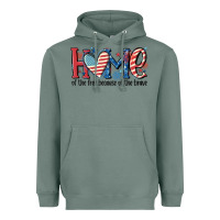 Sage home of the free because of the brave Heavyweight Hoodie - MaliasSmallBusiness