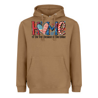 Toasted Coconut home of the free because of the brave Heavyweight Hoodie - MaliasSmallBusiness