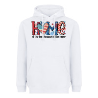 White home of the free because of the brave Heavyweight Hoodie - MaliasSmallBusiness