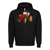 Black western farm tractor red Zipper Hoodie - Artiststas