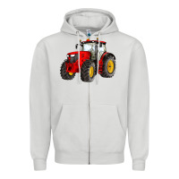 Dove Grey western farm tractor red Zipper Hoodie - Artiststas