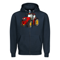 Navy western farm tractor red Zipper Hoodie - Artiststas