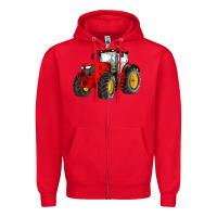 Red western farm tractor red Zipper Hoodie - Artiststas