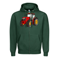 Sports Green western farm tractor red Zipper Hoodie - Artiststas