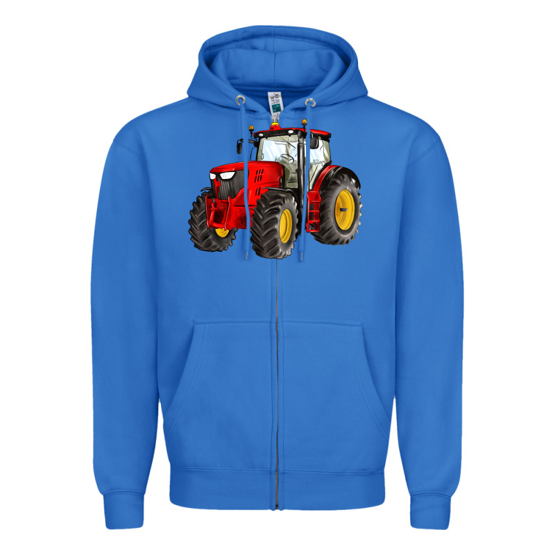 Western Farm Tractor Red Zipper Hoodie by Artiststas | Teevron