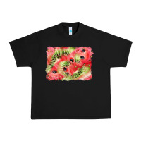 Black watermelon strawberry kiwi background Urban Heavy Tee - BarkalooDesign
