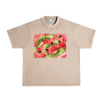 French Oak watermelon strawberry kiwi background Urban Heavy Tee - BarkalooDesign