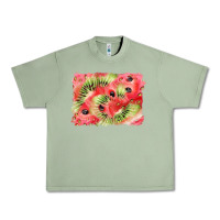 Oil Green watermelon strawberry kiwi background Urban Heavy Tee - BarkalooDesign