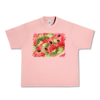 Salmon watermelon strawberry kiwi background Urban Heavy Tee - BarkalooDesign