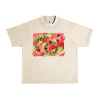 Sandshell watermelon strawberry kiwi background Urban Heavy Tee - BarkalooDesign