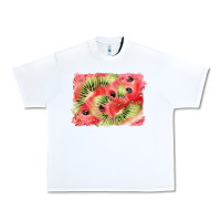 White watermelon strawberry kiwi background Urban Heavy Tee - BarkalooDesign