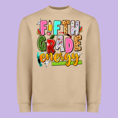 Fifth Grade Energy Heavyweight Sweatshirt Designed By Texasbilliewilder