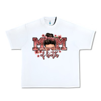 White mom of both messy bun Urban Heavy Tee - Zillion Design Studio