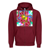 Burgundy tie dye floral seamless pattern Zipper Hoodie - BundleAndBundleShop