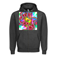 Charcoal Heather tie dye floral seamless pattern Zipper Hoodie - BundleAndBundleShop