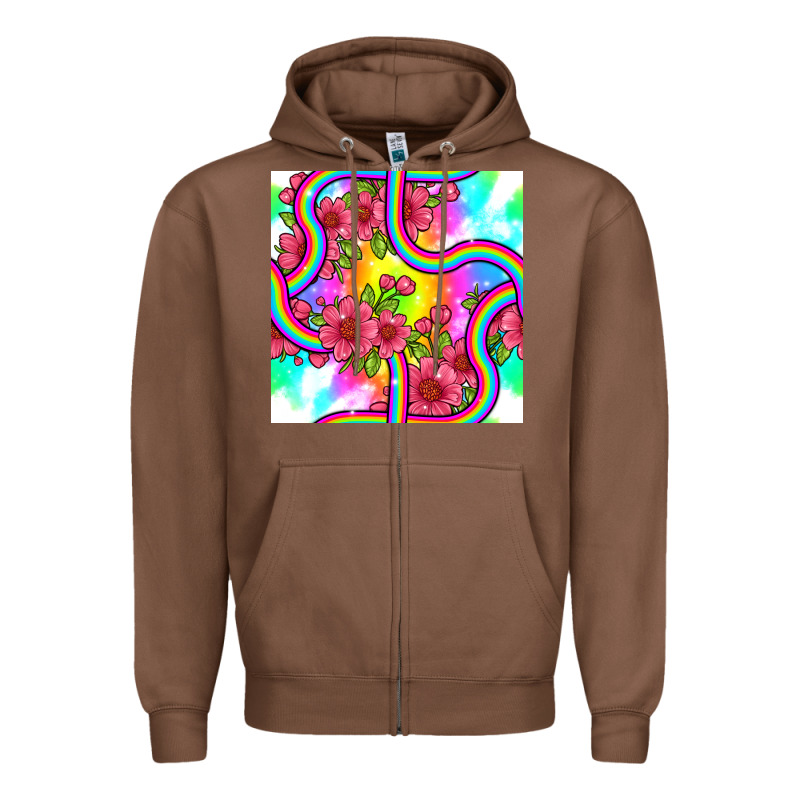 Tie Dye Floral Seamless Pattern Zipper Hoodie by BundleAndBundleShop | Teevron