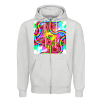 Dove Grey tie dye floral seamless pattern Zipper Hoodie - BundleAndBundleShop