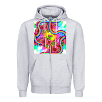 Heather Grey tie dye floral seamless pattern Zipper Hoodie - BundleAndBundleShop