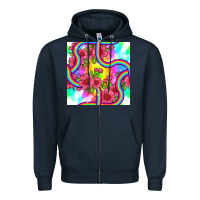 Navy tie dye floral seamless pattern Zipper Hoodie - BundleAndBundleShop