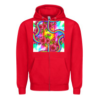 Red tie dye floral seamless pattern Zipper Hoodie - BundleAndBundleShop