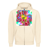 Sandshell tie dye floral seamless pattern Zipper Hoodie - BundleAndBundleShop