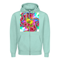 Seafoam tie dye floral seamless pattern Zipper Hoodie - BundleAndBundleShop