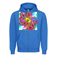 True Royal tie dye floral seamless pattern Zipper Hoodie - BundleAndBundleShop