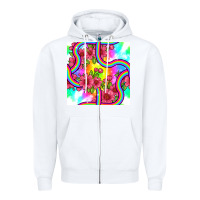 White tie dye floral seamless pattern Zipper Hoodie - BundleAndBundleShop
