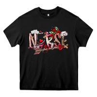 Black nurse valentines day Heavy Core Tee - RacoonDesign