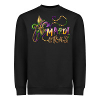 Black mardi gras fleur de lis and beads Heavyweight Sweatshirt - RanaPortraitStore